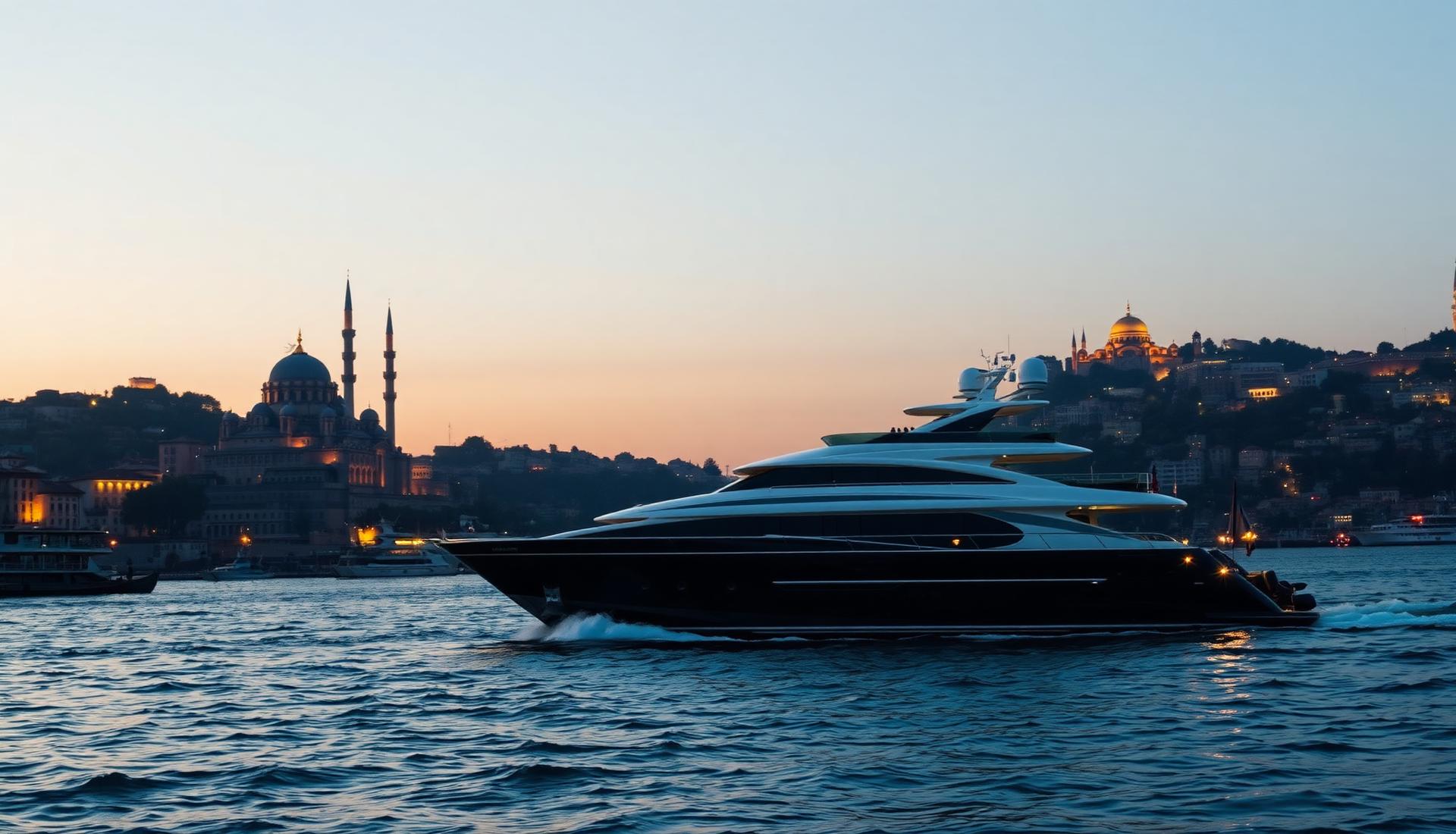 قارب خاص في مياه Bosphorus